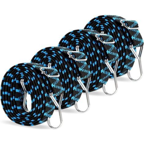 Tendeurs Elastique Plat Avec Crochets 2m,sandow Reglable Elastique Avec Crochet Métal,corde Elastique Pour Bagages, Sangle Demenagement Elastique Large Pour Velo,moto,voiture,bache,camping,remorque
