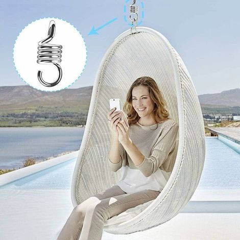 Ressort Hamac, 2pcs Crochet À Ressort Pour Hamac Conviennent Pour Accrocher Des Hamacs Des Chaises Suspendues Des Balançoires, Ressort De Chaise De Hamac Peut Peser Environ 300kg Crochet Ressort Hamac