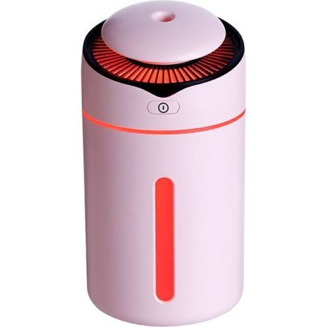 Humidificateur À Ultrasons, 300 Ml, Led, 2 Modes, 7 Couleurs, Arrêt Automatique, Pour La Maison, Le Bureau Et La Voiture, Rose