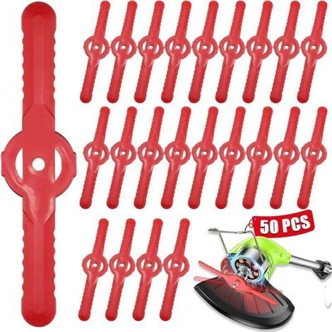 50 Lames De Coupe-herbe En Plastique, 135 Mm Lames De Rechange Pour Tondeuse À Gazon Sans Fil, Lames De Coupe Pour Tondeuse À Gazon, Outil Pour Pelouse, Jardin, Verger, Bois Ou Pastorale