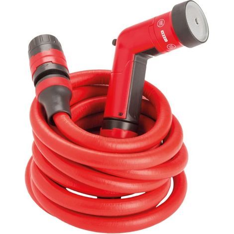 10 M, Tuyau D'Arrosage De Jardin Extensible Pour Arrosage Professionnel Avec Pistolet Multi-jet, Rouge