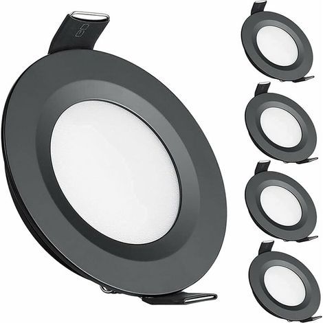 – Lot De 4 Spots Led Encastrables 12v – Trou 58-65mm – 3w 6400k Blanc Froid – Aluminium Ultra Mince Pour Camping-car Et Bateau