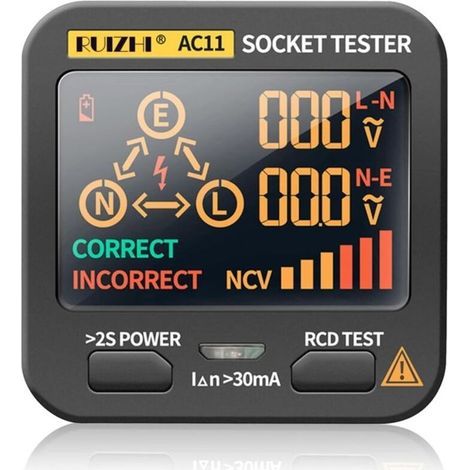 Testeur De Prise Testeur De Circuit Electrique Avec Lcd Display Digital Display Socket Tester Pour L'Inspection Du Câblage Domestique Et Professionnel