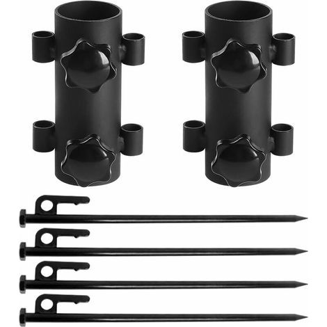 Support De Parasol, Parasol Extérieur Prise De Sol Avec 4 Pièces De Ongles De 40cm, Pied De Parasol Amovible Pour La Pêche En Plein Air, Le Jardin, La Pêche, La Plage (noir)