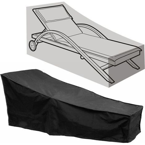 Housse Chaise Longue Jardin - Étanche Housse Pour Transat De Jardin Avec Matériau 210d Durable, Bache Salon De Jardin Housse De Bain De Soleil – (taille 208 Cm L X 76 Cm W X 78 Cm H)