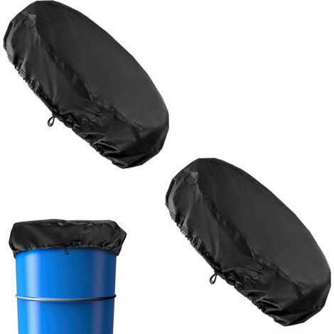 Housse De Tambour Gallon ,bouchon Anti-poussière Pour Baril, Fermeture À Cordon De Serrage,tissu Oxford Robuste, Utilisation Pour Patio, Jardin, Cour, Pelouse, Arrière-cour, 65 X 10 Cm, 2 Pièce