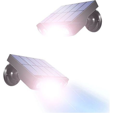 Lot De 2 Lampe Solaire Exterieur,applique Lampe Solaire Exterieur Detecteur De Mouvement,360° Spot Solaire Exterieur [1200mah] Étanche Lanterne Applique Solaire Exterieur Jardin (noir)