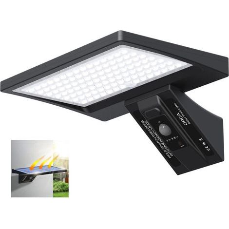 Lampe Solaire Extérieure 5200mah – 104 Led Ultra-larges – Angle D'Éclairage 150° – Indice Ip65 – Détection De Mouvement - 5200mahlumi