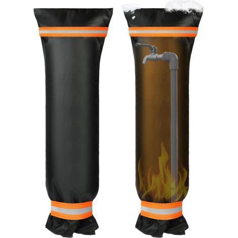 Housse De Robinet Pour L'Extérieur, Couvercle Antigel Pour Robinets Avec Bande Réfléchissante, Housse De Robinet De Jardin Imperméable Pour Protection Contre Le Gel En Hiver 64 X 26cm