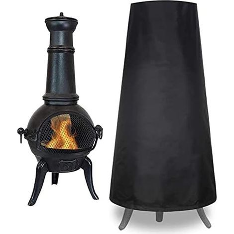 Housse De Protection Pour Cheminée D'Extérieur En Tissu Oxford 210d Robuste ,grande Housse De Protection Imperméable Et Coupe-vent Pour Cheminée D'Extérieur (122 X 21 X 61 Cm)