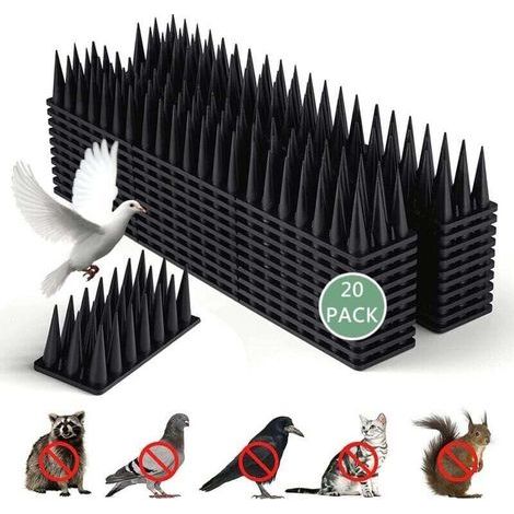 6 Mètres Pic Anti Pigeon Plastique, 20 Pièces Répulsif Piege, Anti Oiseaux Pour Chats Moineaux, Pour Balcon Fenêtre, Respectueux Des Animaux Pique (noir)
