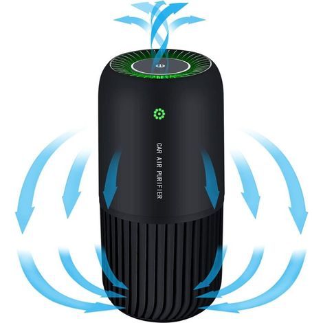 Purificateur D'Air Avec Véritable Filtre Hepa Avec Lumière Uv-c, Mini Purificateur D'Air Elimine 99,97% De Fumée Allergènes Poussière, Purificateur D'Air Pour Voiture Et Bureau (noir)