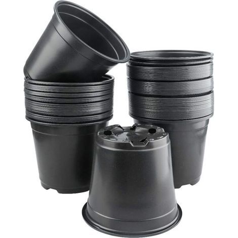 Lot De 50 Pots De Fleurs En Plastique De 15 Cm Pour Semis De Jardinage (noir)
