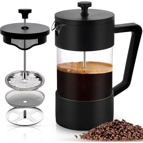 Cafetière À Piston, French Press 1000 Ml,carafe Française Pour Café Filtre,cafetière(noir)