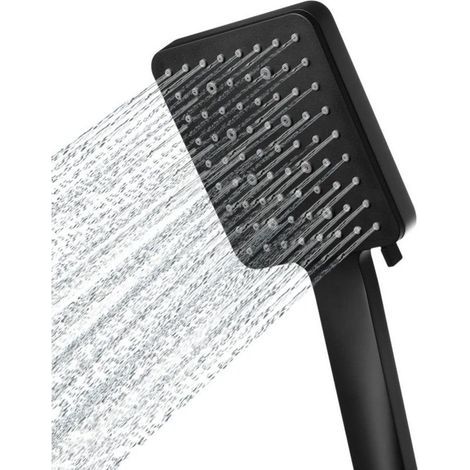 Pommeau De Douche Haute Pression Avec 6 Modes De Pulvérisation, Pommeau De Douche Puissant, Grand Pommeau De Douche À Économie D'Eau Noir