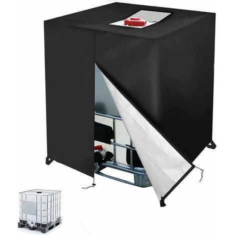 – Bâche Réservoir D'Eau Ibc 1000 L – Protection Anti-uv – Résistante À La Déchirure – Dimensions 120x110x116 Cm – Fermeture Éclair Et Cordon De Serrage - Uv 420 D