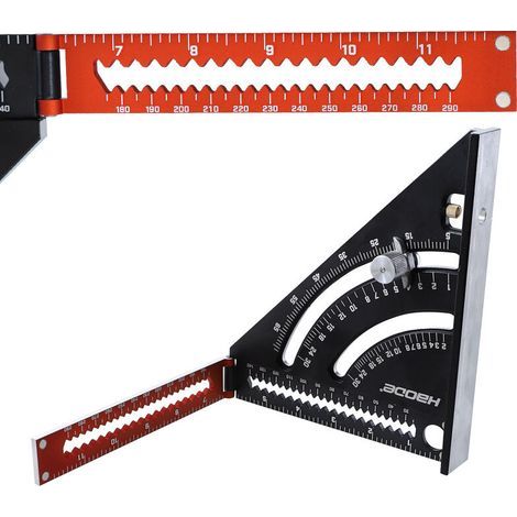 Equerre Menuisier Metal Aluminium Règle De Triangle Pliante Équerre Combinée 317mm Multifonction Équerre Triangle Règle D'Angle Rapporteur 45 90 Degres/outillage Charpentier/outillage Bois