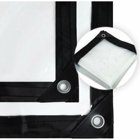 – Bâche De Protection Transparente 3x4m – Polyéthylène Résistant Aux Intempéries – Œillets En Aluminium Renforcés Pour Fixation Durable