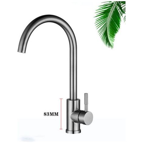 Robinet De Cuisine Coldstart, Mitigeur Cuisine À Poignée Unique, Rotation À 360°, Sortie D'Eau Haute, Robinet Mitigeur Cuisine Chaud Et Froid En Acier Inoxydable, Exclusivité Amazon