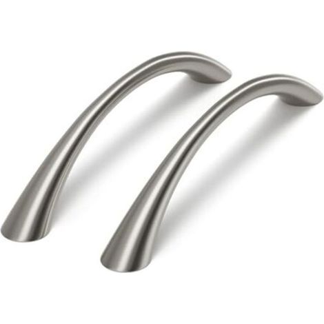 10 Poignées De Placard De Cuisine Argentées, Entraxe De 128 Mm, Poignées De Cuisine Incurvées, Poignées De Placard Modernes, Poignées De Tiroir, Poignées De Porte Brossées