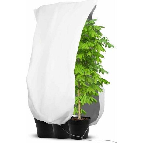 Housse De Protection Pour Plantes D'Hiver, Housse D’hivernage Pour Plantes De Jardin Éutilisable, Housse Hivernage Plante Avec Fermeture Éclair Et Cordon De Serrage - Blanc - 1 Pack 120 X 180cm