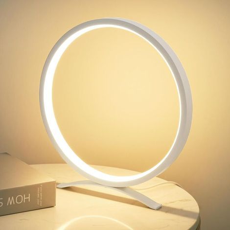 Lampe De Chevet, Lampe De Bureau Cercle En Métal Lampe De Table Pour Chambre À Coucher, Lumière Décoration