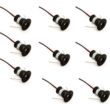 – Lot De 9 Mini Spots Led 12v 1w Encastrables – Blanc Chaud Et Froid – Ip65 Pour Cuisines, Escaliers, Placards – Angle 120°