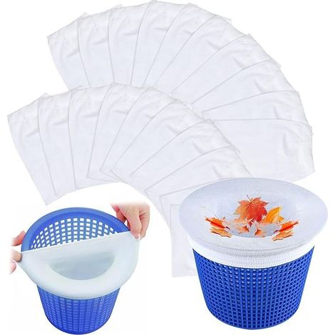 20 Pièces Chaussette Skimmer Piscine, Réutilisable Chaussettes Filtre Piscine, Pool Skimmer Socks, Accessoires De Piscine Pour Écumoire