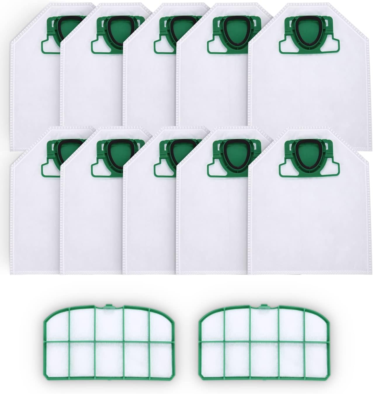 10 Sacs D'Aspirateur Avec 2 Filtres Hepa Pour Vorwerk Kobold Vk200 Fp200, Micro Polaire 5 Couches De Qualité Supérieure Pour Les Personnes Allergiques