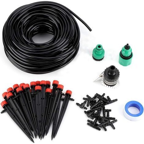 Kits D'Arrosage Goutte À Goutte, 25m Kit Arrosage Automatique, Système D'Arrosage Automatique Goutte À Goutte Au Sol, Convient Aux Plantes De Serre De Jardin À Gazon
