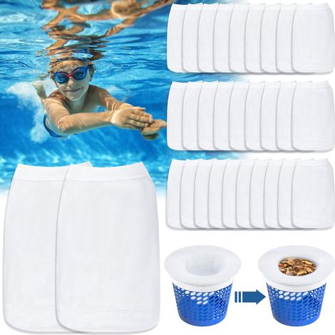 30 Pièce Chaussette Skimmer Piscine,chaussettes Skimmer Reutilisable Pour Panier Skimmer,maille Ultra Fine,nylon Élastiqu Pool Skimmer Socks Pour Peuvent Emprisonner Pollen, Feuilles,cheveux.