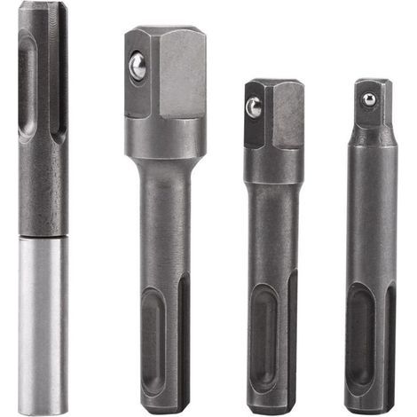 4pcs 1/4" 3/8"" 1/2"" Porte Douilles À Bille Porte Douilles De Vissage Sds Sds-plus Magnétique Extension Tournevis