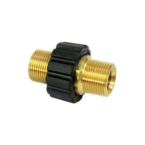 Hose Quick Connector (15 Mm Diameter), M22 X 1.5 Double Male Pressure Washer Adapter, Compatible With Karcher, Karcher Hd And Hds Pressure Washer Hoses