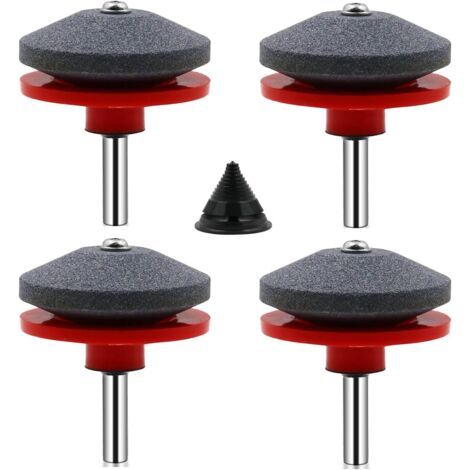 Bunthaus 4 Pièces Affuteur Lame Tondeuse Gazon Universel Aiguiseur Pour Tondeuses Avec 1pcs Kit D'Équilibrage De