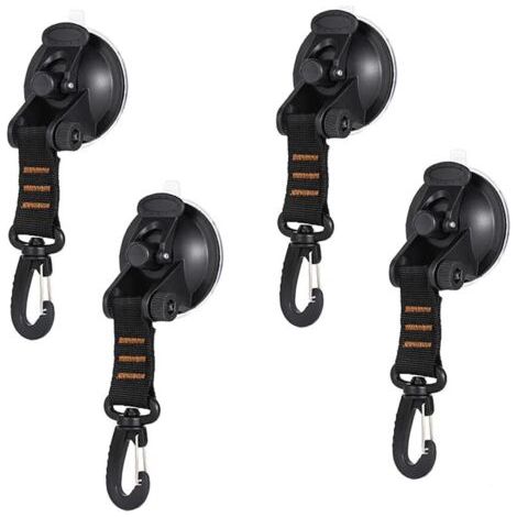 Bunthaus 4pcs Ancre À Ventouse, Ventouses D'Ancrage, Ancre À Ventouse Robuste Avec Fixation Du Crochet D'Arrimage, Crochet De Fixation De Ventouse Auvent À Ventouse Pour Voiture Bateau Camping Tente B