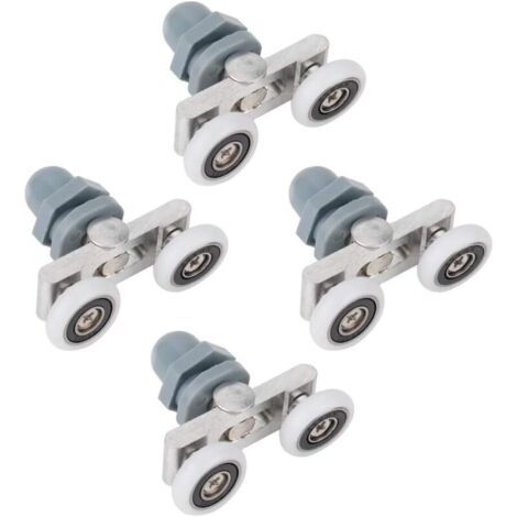 Bunthaus Lntyq Lot De 4 Roulettes Doubles Pour Porte De Douche Haut Et Bas - Pas De Bruit - Double Rouleau Coulissant - 23 Mm