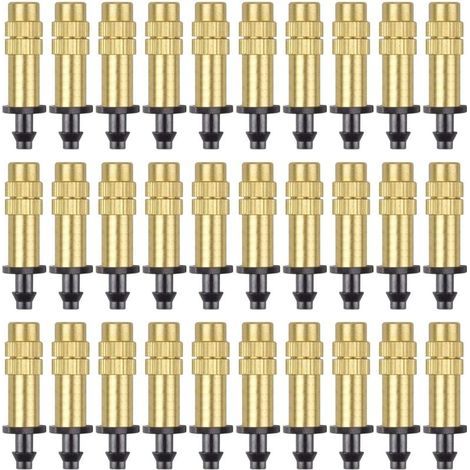 Bunthaus 30 Pièces Buse D'Atomisation En Cuivre Réglable Pulvérisateur D'Irrigation Goutte À Goutte 4 / 7mm Atomisation Micro Arroseur Équipement D'Irrigation Refroidissement Jardin Serre Légumes