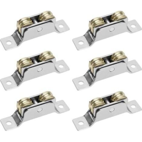 Bunthaus Csparkv 6pcs Doubles Rouleaux Porte Coulissante Fenêtre Roue Porte Fenêtre Double Roulement De Roue Roue Pour Portails Coulissants Roulements De Fenêtre Coulissante