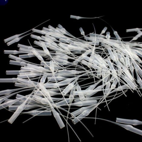 Bunthaus Lntyq 100 Pièces 0.1mm Plastique Micro-pointes Colle, Embout De Bouteilles De Colle, Micro-pointes De Colle Plastique Longue Bouche, Pour Loisirs Créatifs Modélisme Loisirs Créatifs