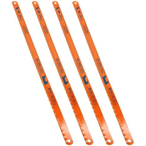 4 Lames Pour Scie À Métaux, 300 Mm, 24 Tpi, Universelles, Hautes Performances, En Acier Allié, Pour Bois, Métal, Plastique (orange)