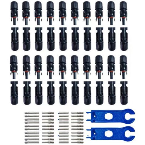 Bunthaus Lntyq 20 Paires Connecteur Solaire Photovoltaïque,connecteur Pour Câble De Panneau Solaire,adapté Pour 2.5/4/6mm² Câble Solaire