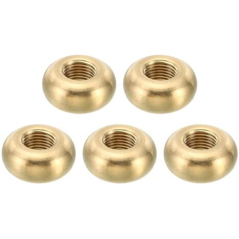 Bunthaus M10x1 Rond Contre-écrou, 5 Paquet Solide Laiton Bord Plat Écrou Mince Vis Verrouillage Écrou Pour Meuble Lampe Lumière, 22mmx10mm