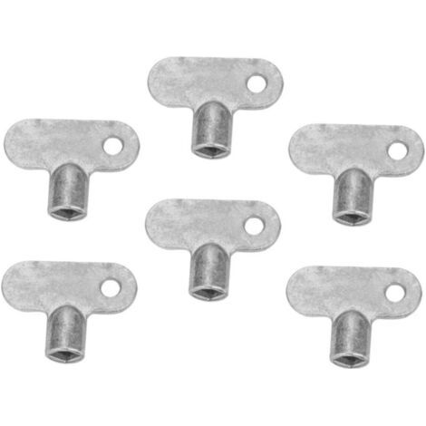 Bunthaus Clé De Soupape D'Échappement De Radiateur Carrée En 6 Pièces, Outil De Chaudière Facile À Installer Et Durable Pour Éviter Les Fuites D'Eau