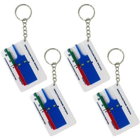 Bunthaus Lntyq Lot De 4 Règles De Profondeur Des Pneus De Voiture - Surface De Course - Règle De Mesure De Profondeur Des Pneus - Instrument De Mesure De Profondeur - En Plastique - Surface De Course