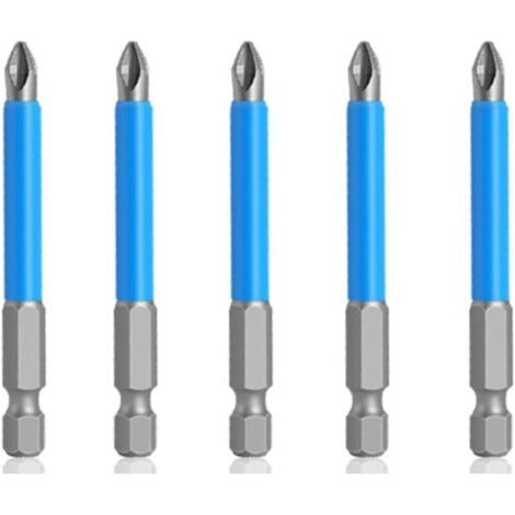 Bunthaus Lntyq Lot De 5 Embouts De Tournevis Ph2 De 65 Mm, Tige Hexagonale De 6,35 Mm, Embouts Cruciformes Antidérapants Pour Tournevis À Main Électrique