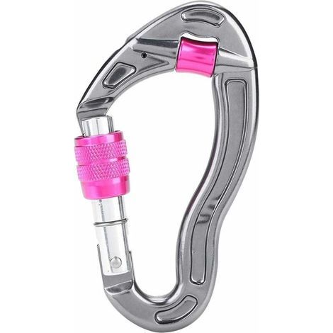 Pair Mousqueton À Verrouillage Crochet De Mousqueton À Verrouillage À Vis 25kn Twist Lock Et Heavy Duty Pour L'Escalade En Rappel L'Alpinisme Rose Red