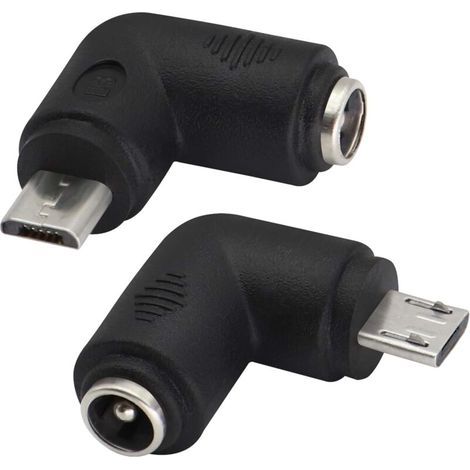 Pair (2pack-micro)90 Degrés Dc5.5x2.1mm Vers Micro Usb 5v Dc Connecteur De Charge D'Alimentation Pour Téléphone Portable,tablette, Mp3 Et Appareil Micro Usb