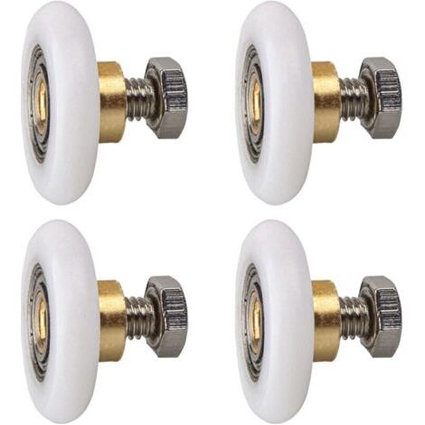 Bunthaus 4 Pièces (20mm) Rouleau De Porte De Douche, Rouleau Roulette Roue Pour Porte De Douche Roulettes Coulissantes Porte Roue De Remplacement Pour Rouleau