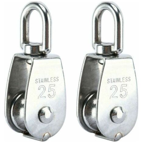 Bunthaus Poulie De Levage En Acier Inoxydable 304 – Charge Maximale 150 Kg – Diamètre De Roue 25mm – Rotation 360° Pour Usage Professionnel – Lot De 2