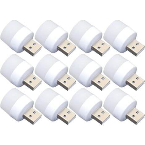 Bunthaus Mini Lumière De Nuit Usb 12pcs Plug-in Bulbes, Lumière Blanc Portable Pour Toilette, Cuisine, Couloir Idéal Pour Les Enfants